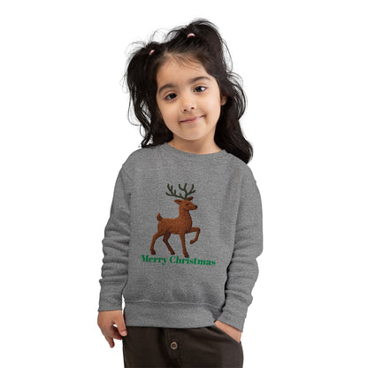Merry Christmas Toddler Sweatshirt, Holiday Kids Clothing, Cute Reindeer Pullovers, Christmas Gift for Toddlers, Winter Wear