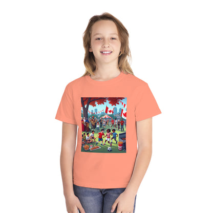 Youth Canada Day Tee - Celebrate with Pride, Summer T-Shirt, Red Tee for Kids, Canada Day Celebration, Fun Youth Apparel