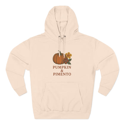 Pumpkin & Pimento Fleece Hoodie | Cozy Fall Sweater, Autumn Fashion, Comfortable Casual Wear, Gift for Pumpkin Lovers, Halloween Apparel