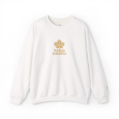 Cozy Unisex Crewneck Sweatshirt with Embroidered Leaf Design, Perfect for Fall, Thanksgiving, Casual Outings, Friends and Family Gatherings, Gifts