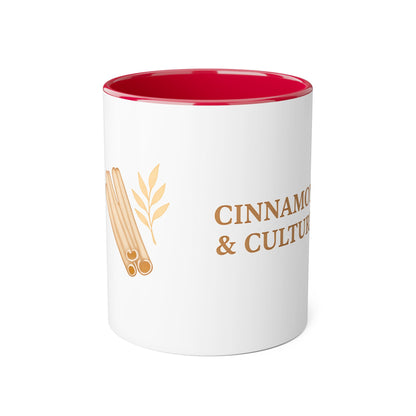 Cinnamon & Culture Accent Mug, Cozy Coffee Cup, 11oz Gift for Tea Lovers, Kitchen Decor, Warm Drink Mug, Unique Beverageware