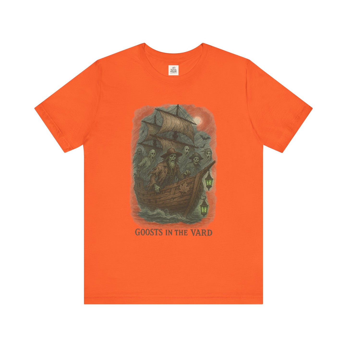 Haunted Ship Short Sleeve Tee - Spooky Halloween T-Shirt, Ghosts in the Yard Design, Unisex Shirt, Perfect for Trick or Treat, Ghost [...]