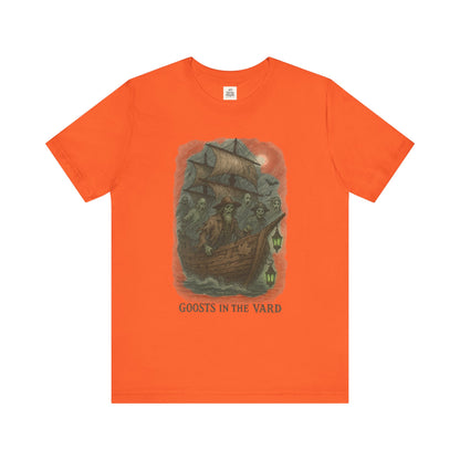 Haunted Ship Short Sleeve Tee - Spooky Halloween T-Shirt, Ghosts in the Yard Design, Unisex Shirt, Perfect for Trick or Treat, Ghost [...]