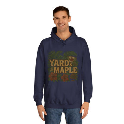 Cozy Unisex College Hoodie - Yard & Maple, Casual Wear, Student Gift, Outdoor Activity Sweater, Fall Fashion