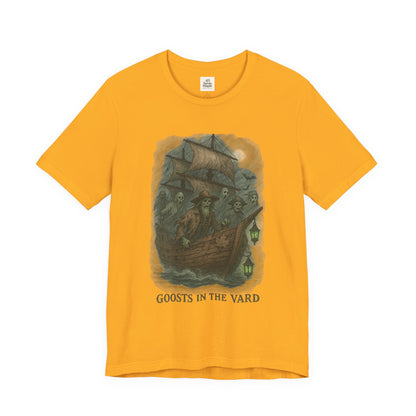 Haunted Ship Short Sleeve Tee - Spooky Halloween T-Shirt, Ghosts in the Yard Design, Unisex Shirt, Perfect for Trick or Treat, Ghost [...]