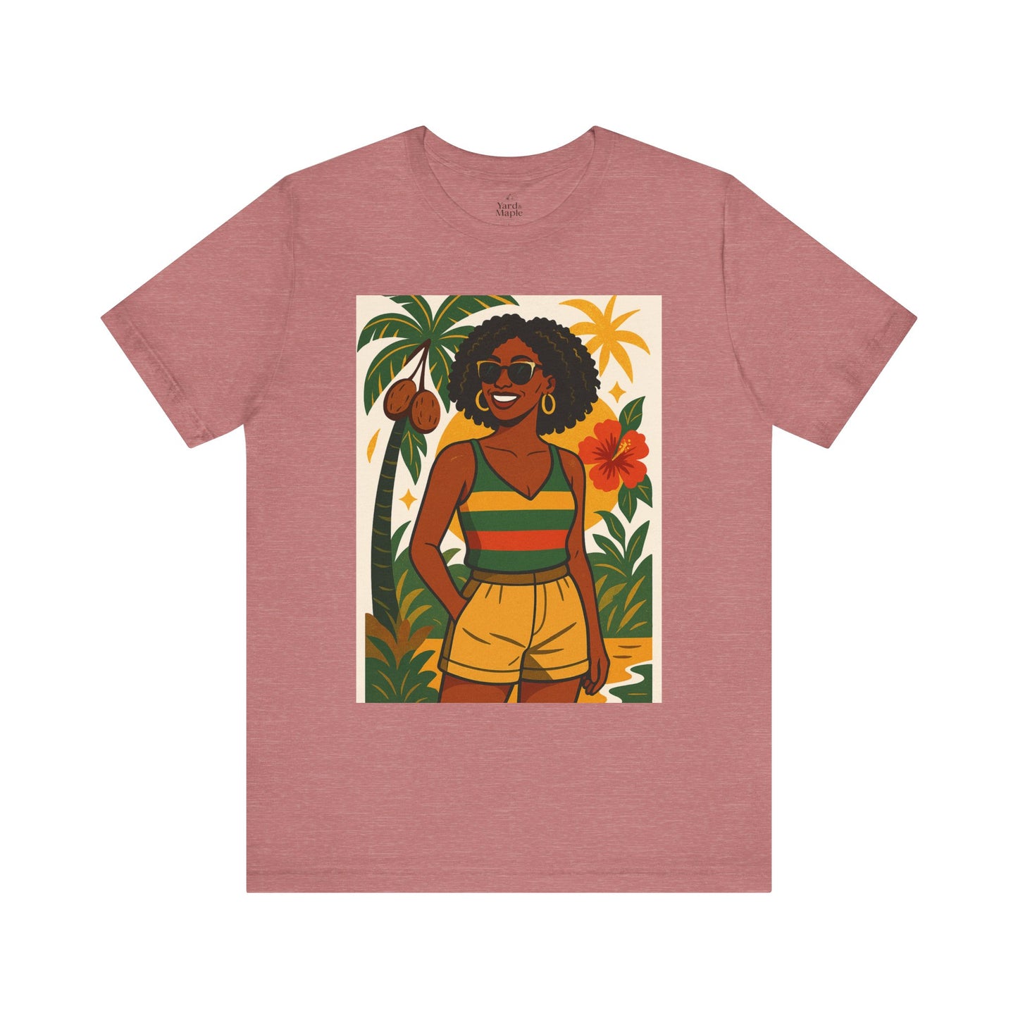 Tropical Graphic Tee for Summer Vibes, Beach Wear, Vacation Style, Graphic T-Shirt for Women, Summer Gift, Casual Outfit