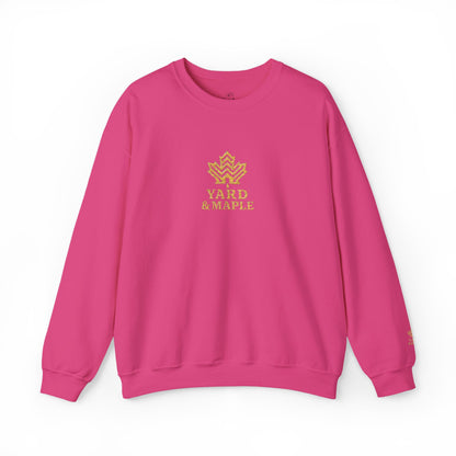 Cozy Unisex Crewneck Sweatshirt with Embroidered Leaf Design, Perfect for Fall, Thanksgiving, Casual Outings, Friends and Family Gatherings, Gifts