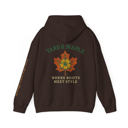 Maple Leaf & Hibiscus Hoodie, Cozy Fall Sweatshirt, Unisex Pullover for Nature Lovers, Perfect Gift for Thanksgiving, Unique Casual Wear