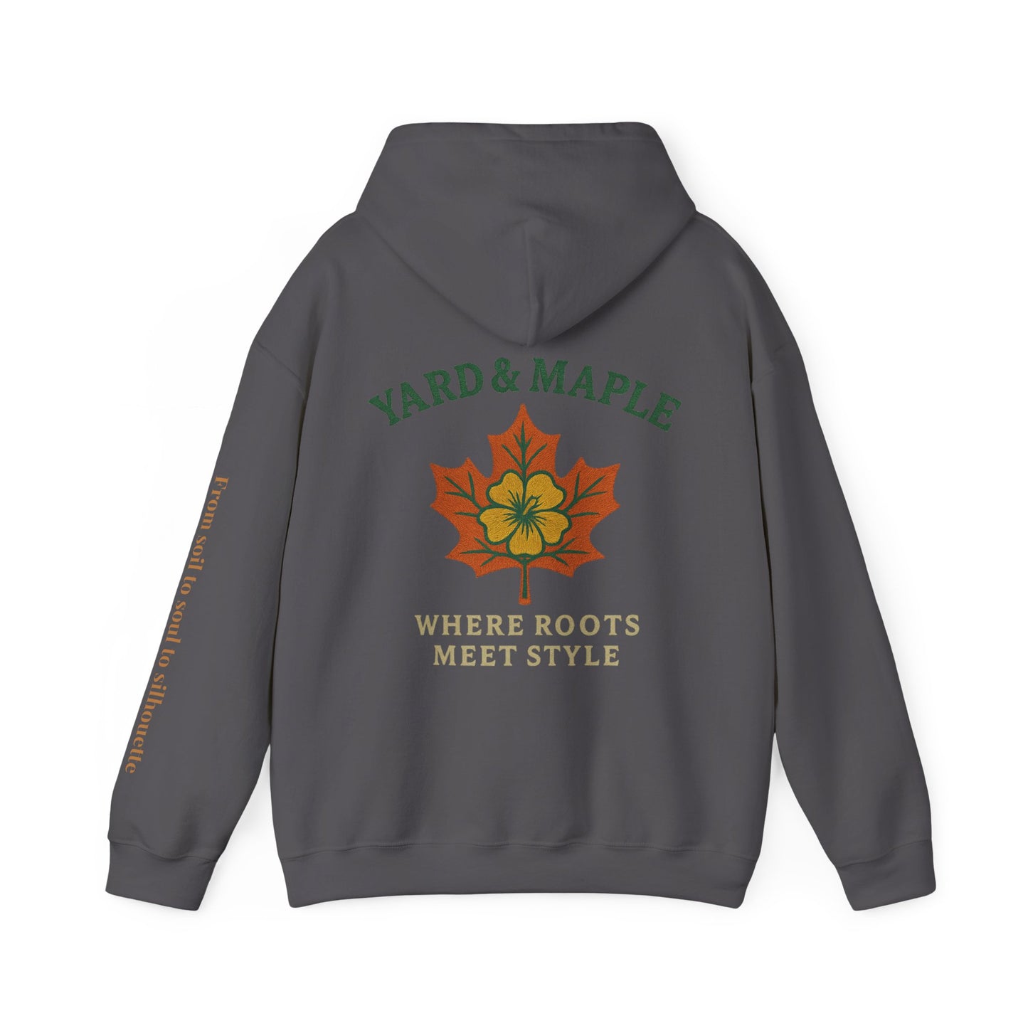 Maple Leaf & Hibiscus Hoodie, Cozy Fall Sweatshirt, Unisex Pullover for Nature Lovers, Perfect Gift for Thanksgiving, Unique Casual Wear