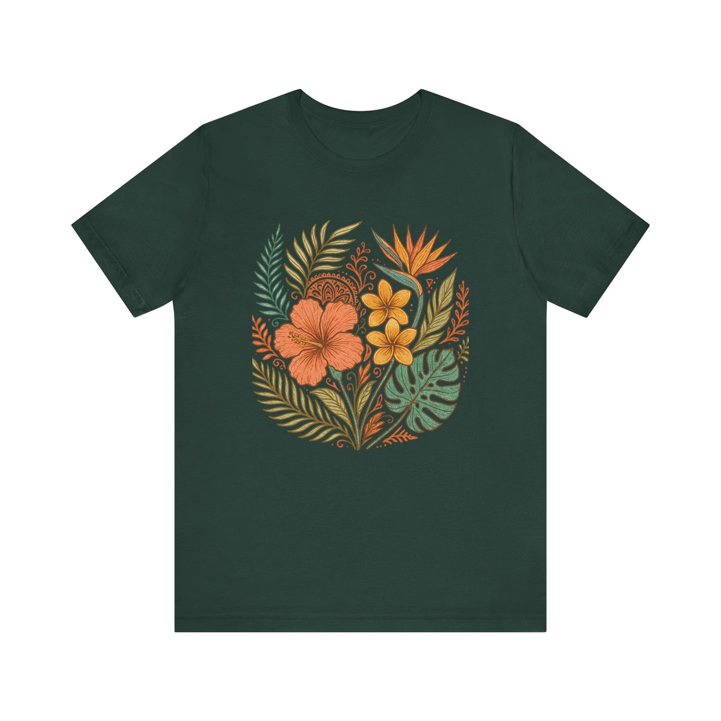 Floral Patterned Unisex Tee - Botanical Style, Summer Wardrobe Essential, Nature Lover Gift, Casual Wear, Eco-Friendly Fashion