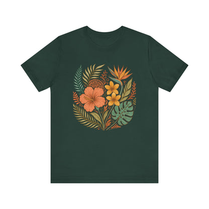Floral Patterned Unisex Tee - Botanical Style, Summer Wardrobe Essential, Nature Lover Gift, Casual Wear, Eco-Friendly Fashion