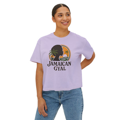 Jamaican Gyal Women's Boxy Tee - Retro Style T-Shirt, Casual Wear, Summer Top, Gift for Her, Vacation Essential