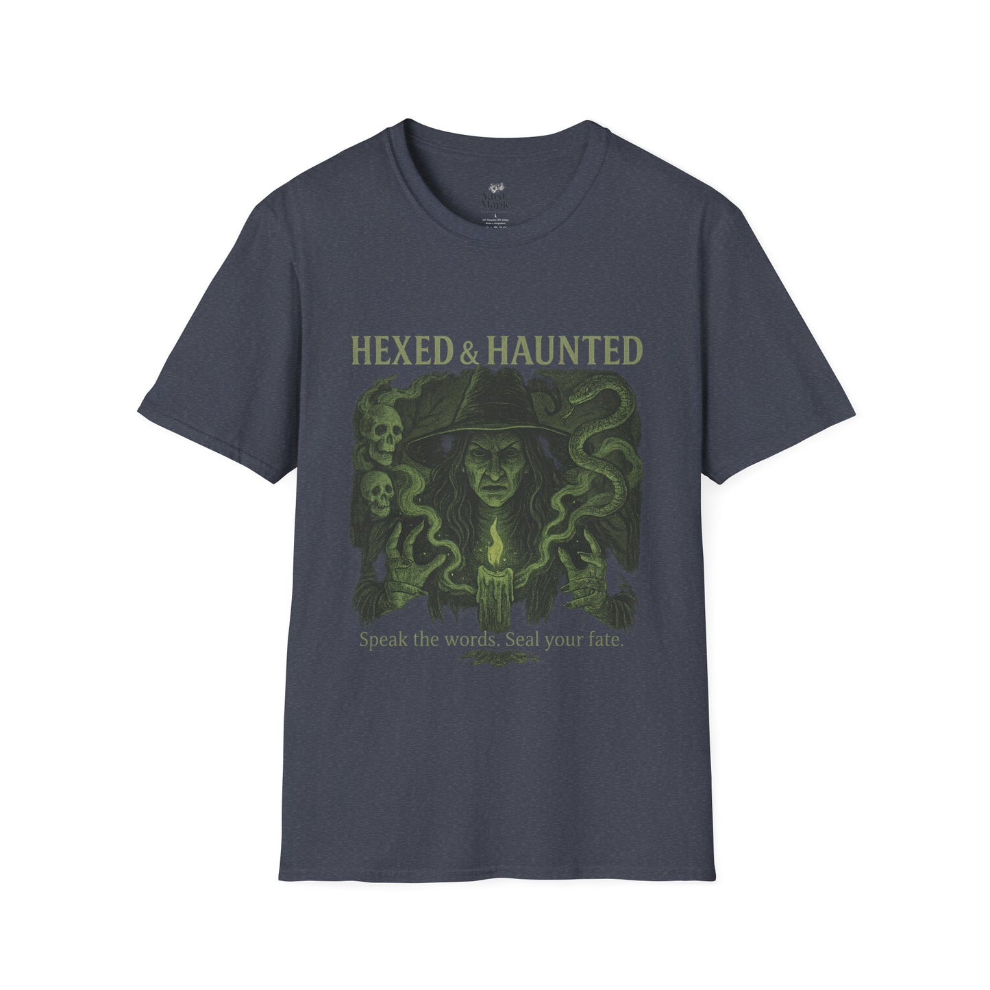 Hexed & Haunted Unisex Softstyle T-Shirt | Witchy Graphic Tee, Halloween Shirt, Spooky Apparel, Unique Gift, Casual Wear