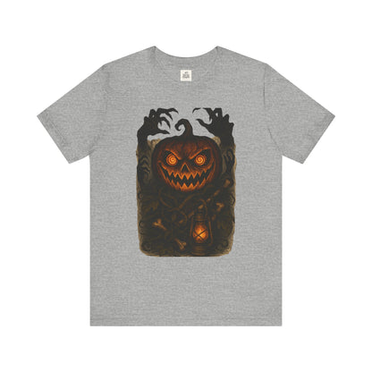 Halloween Pumpkin Tee, Unisex Jersey Short Sleeve Shirt, Fall Festival Apparel, Spooky T-Shirt, Trick or Treat Gift, Autumn Vibes
