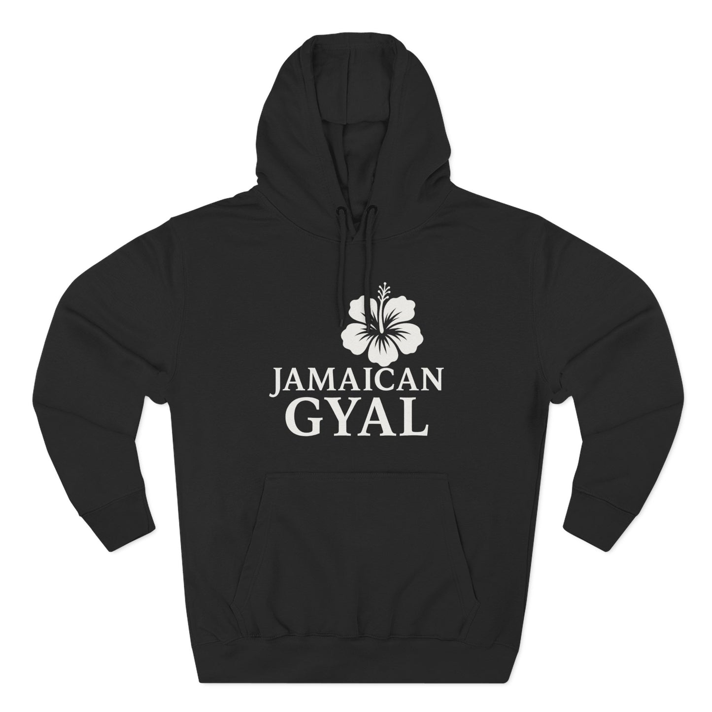 Jamaican Gyal Hoodie — Tropical Hibiscus Graphic Fleece Pullover
