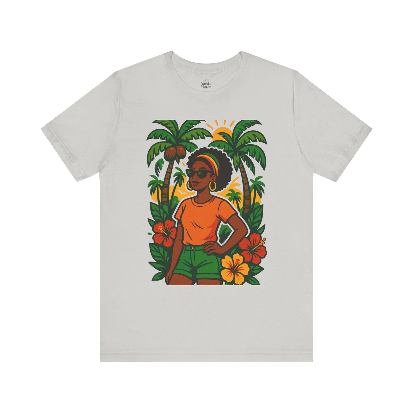 Tropical Vibe Tee, Summer Shirt, Vacation Outfit, Beach Lover Gift, Festival Wear, Floral Graphic T-Shirt