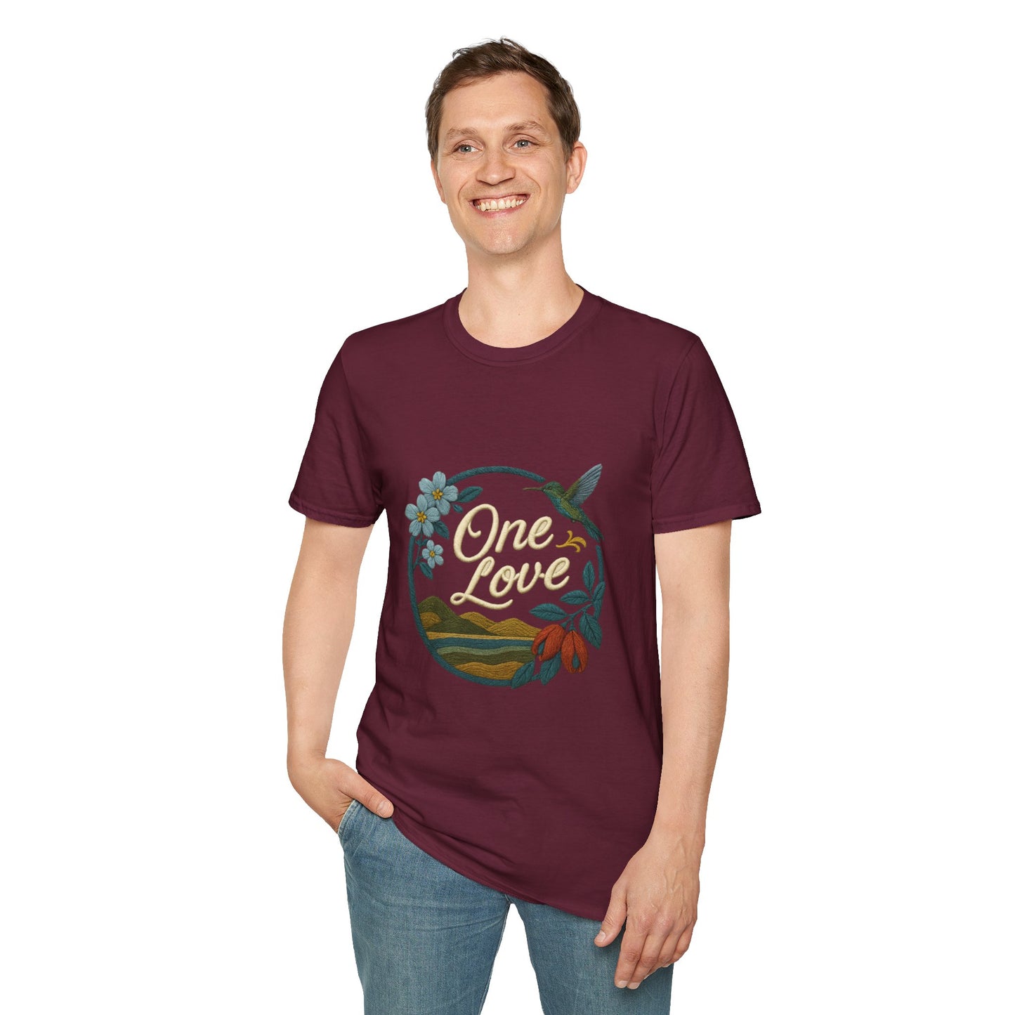 One Love Nature-Inspired T-Shirt, Unisex Tee, Stylish Apparel, Eco-Friendly Gift, Summer Fashion, Inspirational T-Shirt