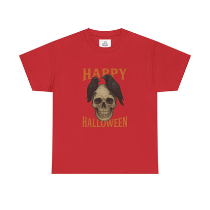 Halloween Skull Unisex Cotton Tee, Spooky T-Shirt, October Fashion, Costume Party Wear, Fall Celebration Shirt
