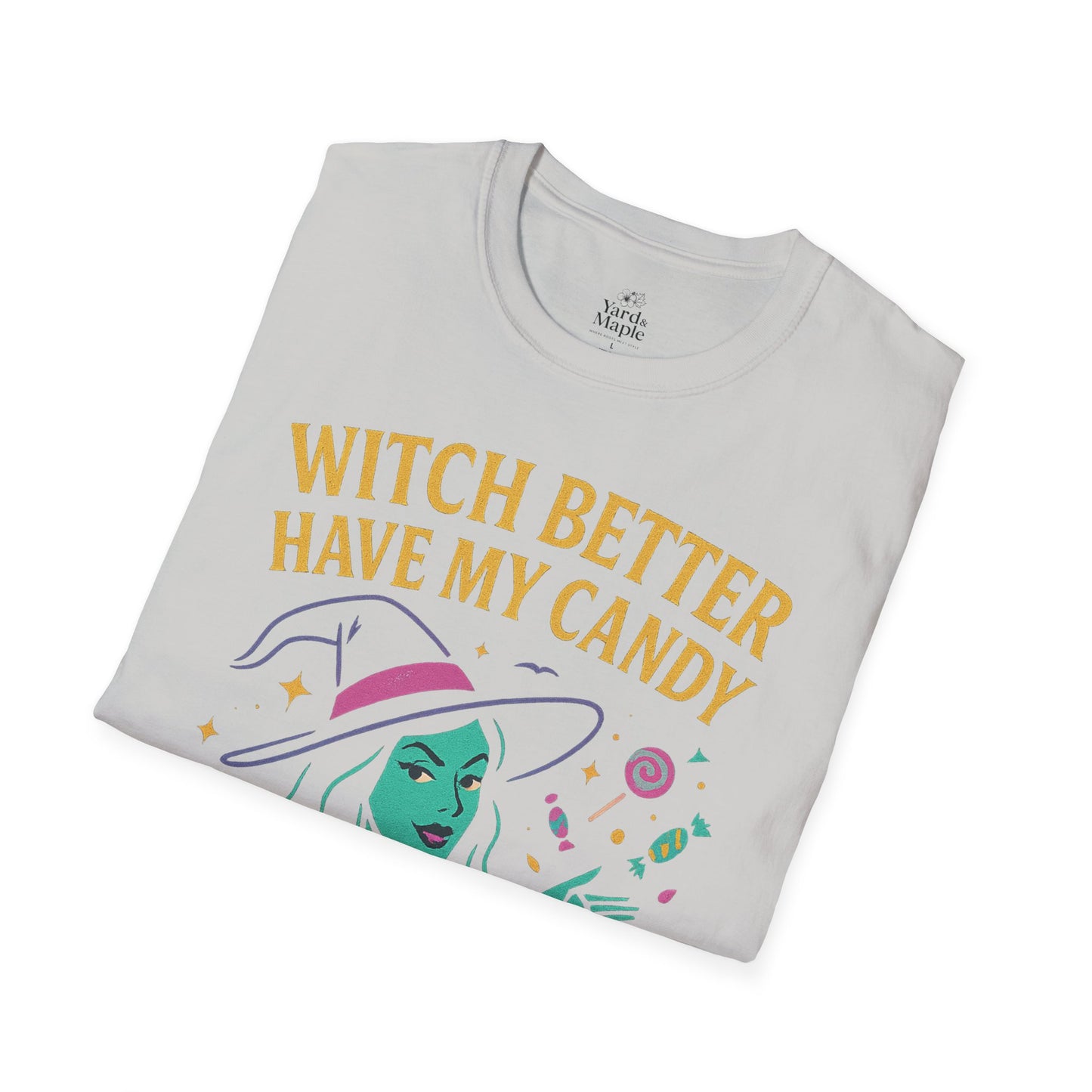 Witchy Candy T-Shirt, Halloween Apparel, Funny Halloween Shirt, Unisex Graphic Tee, Sweet Tooth Gift, Witch Costume Top