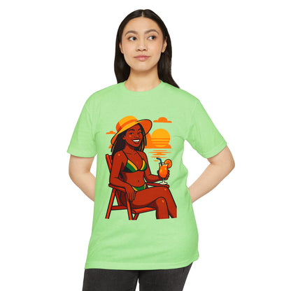 Summer Vibes T-Shirt, Beachwear, Vacation Tee, Casual Shirt, Gift for Her, Tropical Graphic T-shirt