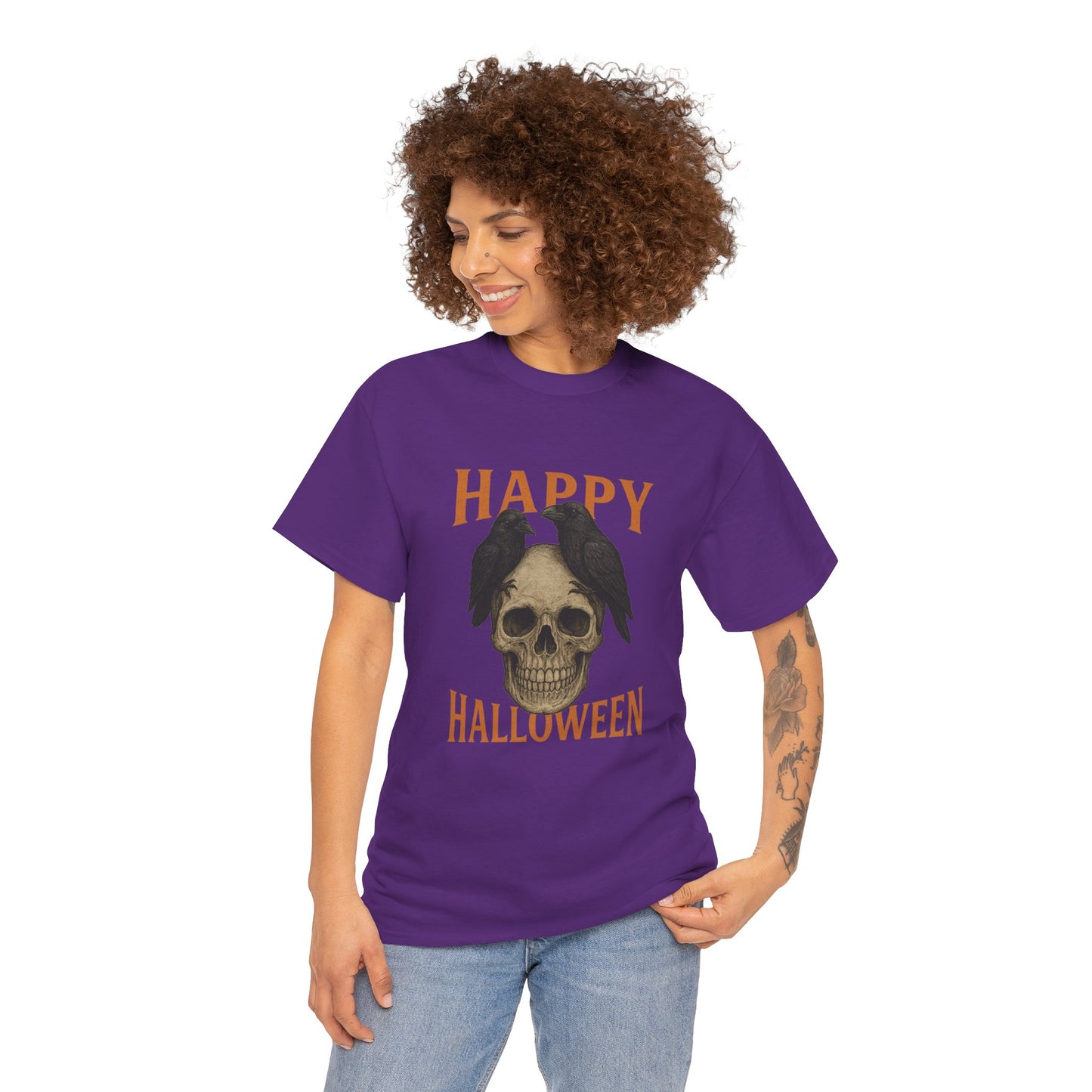 Halloween Skull Unisex Cotton Tee, Spooky T-Shirt, October Fashion, Costume Party Wear, Fall Celebration Shirt