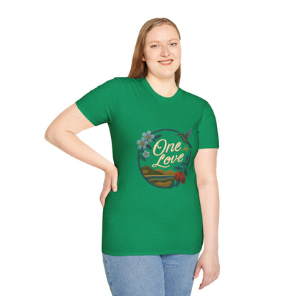 One Love Nature-Inspired T-Shirt, Unisex Tee, Stylish Apparel, Eco-Friendly Gift, Summer Fashion, Inspirational T-Shirt