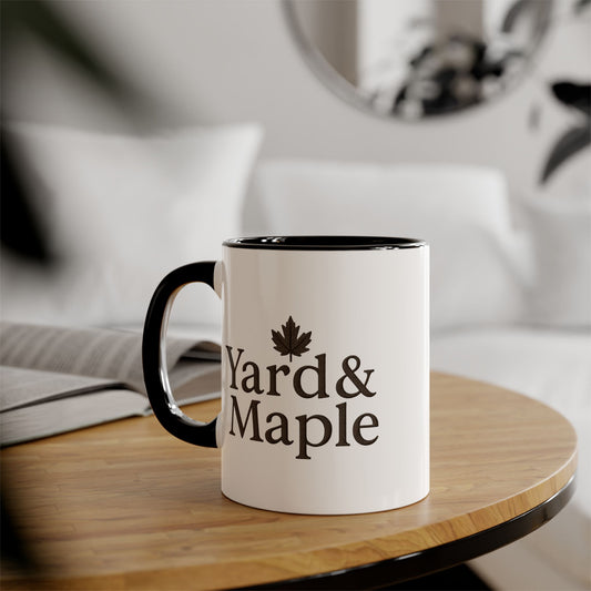 Yard & Maple Accent Mug - Cozy Coffee Cup, Perfect for Home/Office, Great Gift for Coffee Lovers, Autumn Decor, Unique Beverage Mug