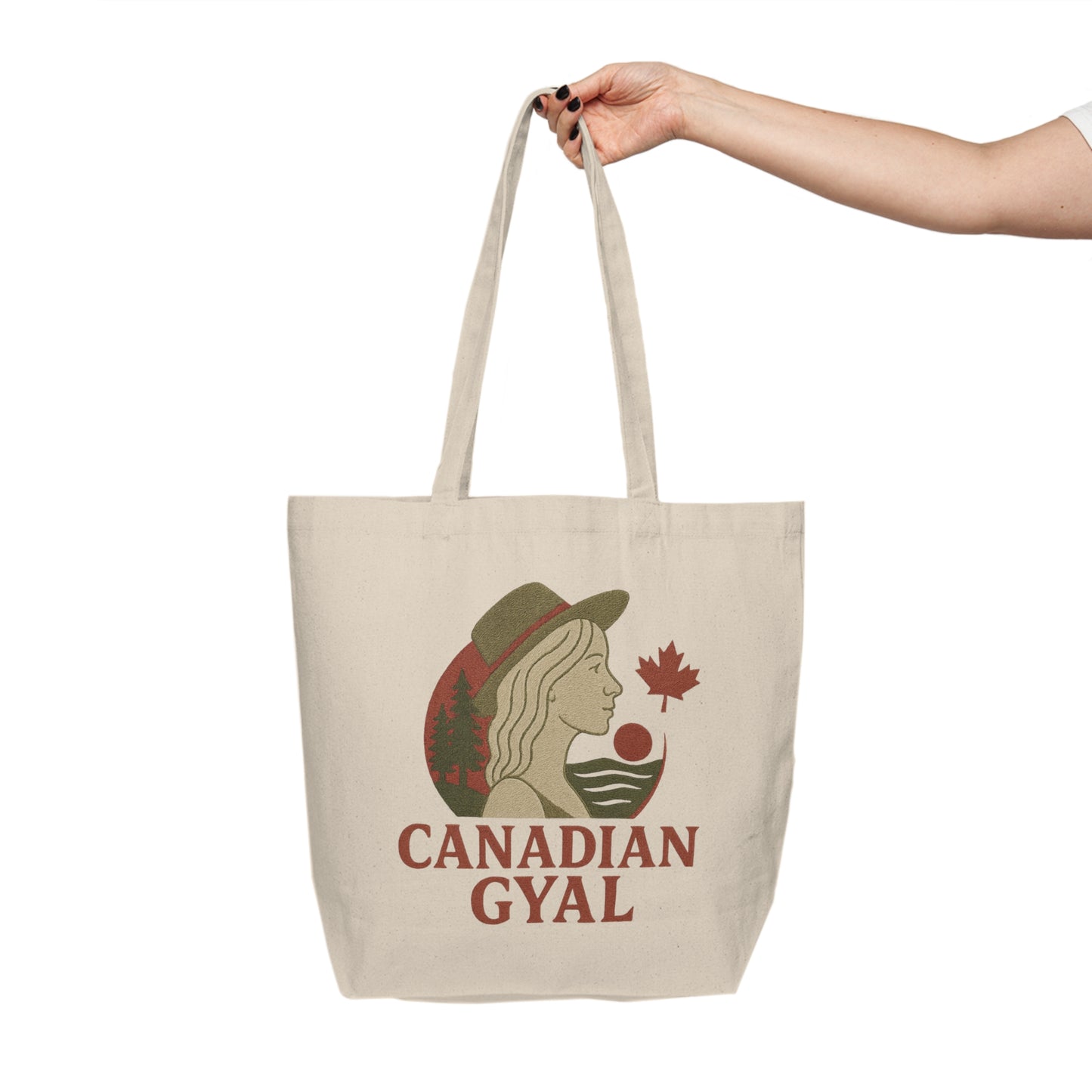 Canadian Gyal Canvas Shopping Tote, Eco-Friendly Bag, Reusable Grocery Tote, Canada Inspired Gift, Cute Travel Tote
