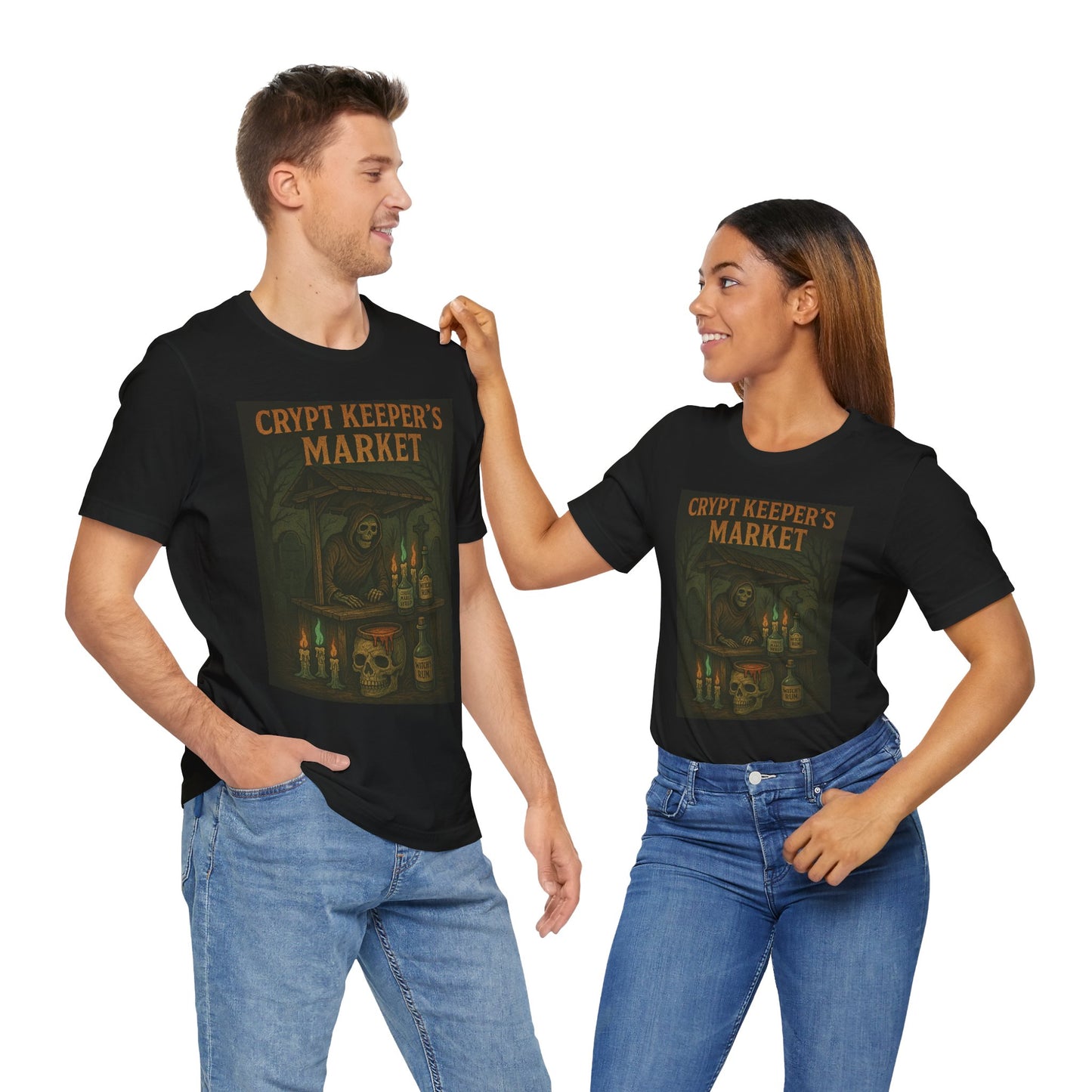 Crypt Keeper's Market Tee, Unisex Halloween Shirt, Spooky Graphic T-Shirt, Perfect for Horror Fans, Alternative Summer Clothing, [...]