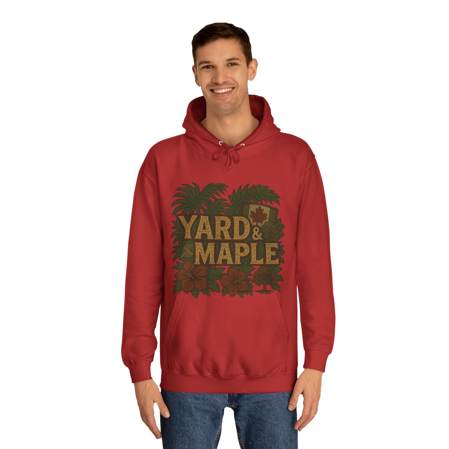 Cozy Unisex College Hoodie - Yard & Maple, Casual Wear, Student Gift, Outdoor Activity Sweater, Fall Fashion