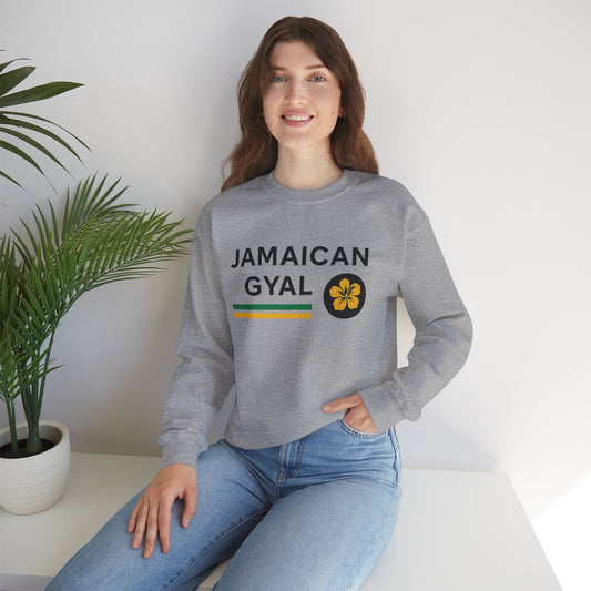 Jamaican Gyal Crewneck Sweatshirt – Reggae Flag Floral Graphic