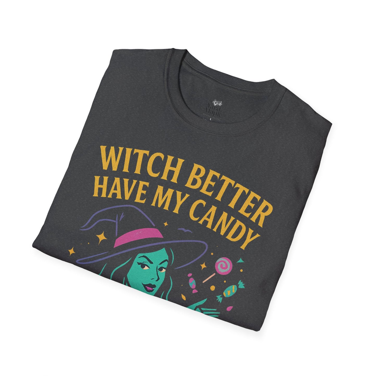 Witchy Candy T-Shirt, Halloween Apparel, Funny Halloween Shirt, Unisex Graphic Tee, Sweet Tooth Gift, Witch Costume Top