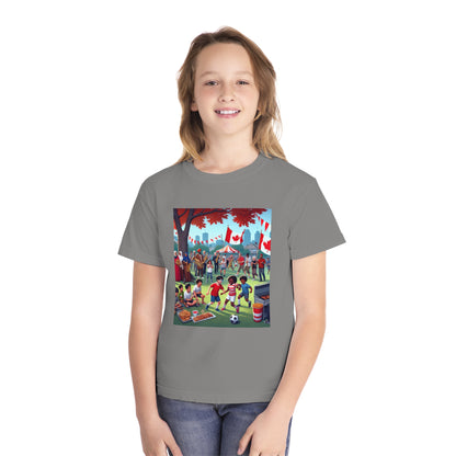 Youth Canada Day Tee - Celebrate with Pride, Summer T-Shirt, Red Tee for Kids, Canada Day Celebration, Fun Youth Apparel