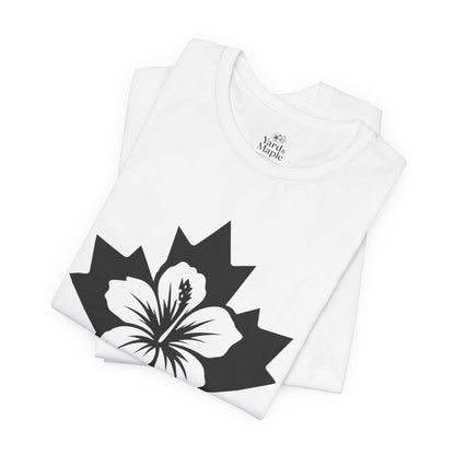 Maple Leaf Hibiscus Tee – Canadian Tropical Floral T-Shirt