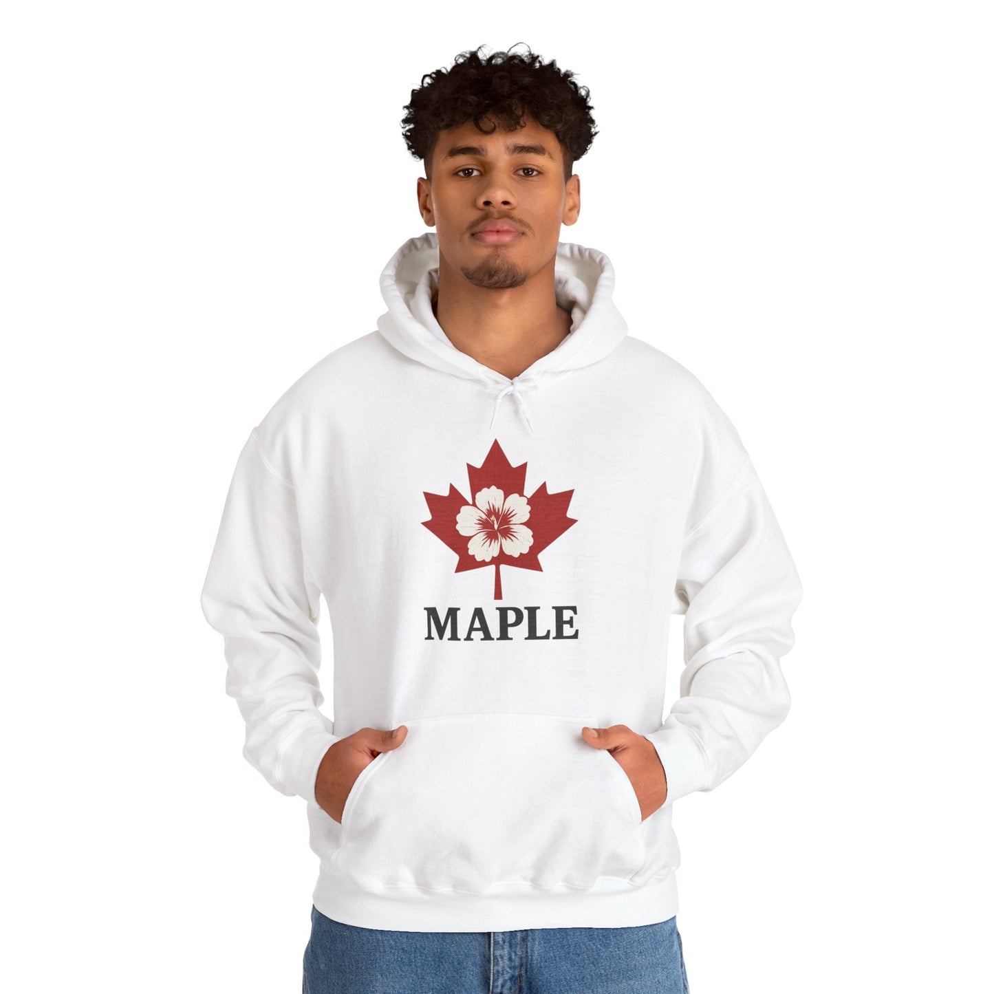 Maple Leaf Floral Hoodie — Canadian Maple Graphic Sweatshirt