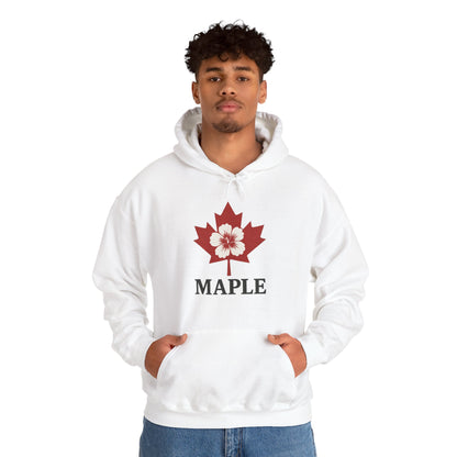 Maple Leaf Floral Hoodie — Canadian Maple Graphic Sweatshirt