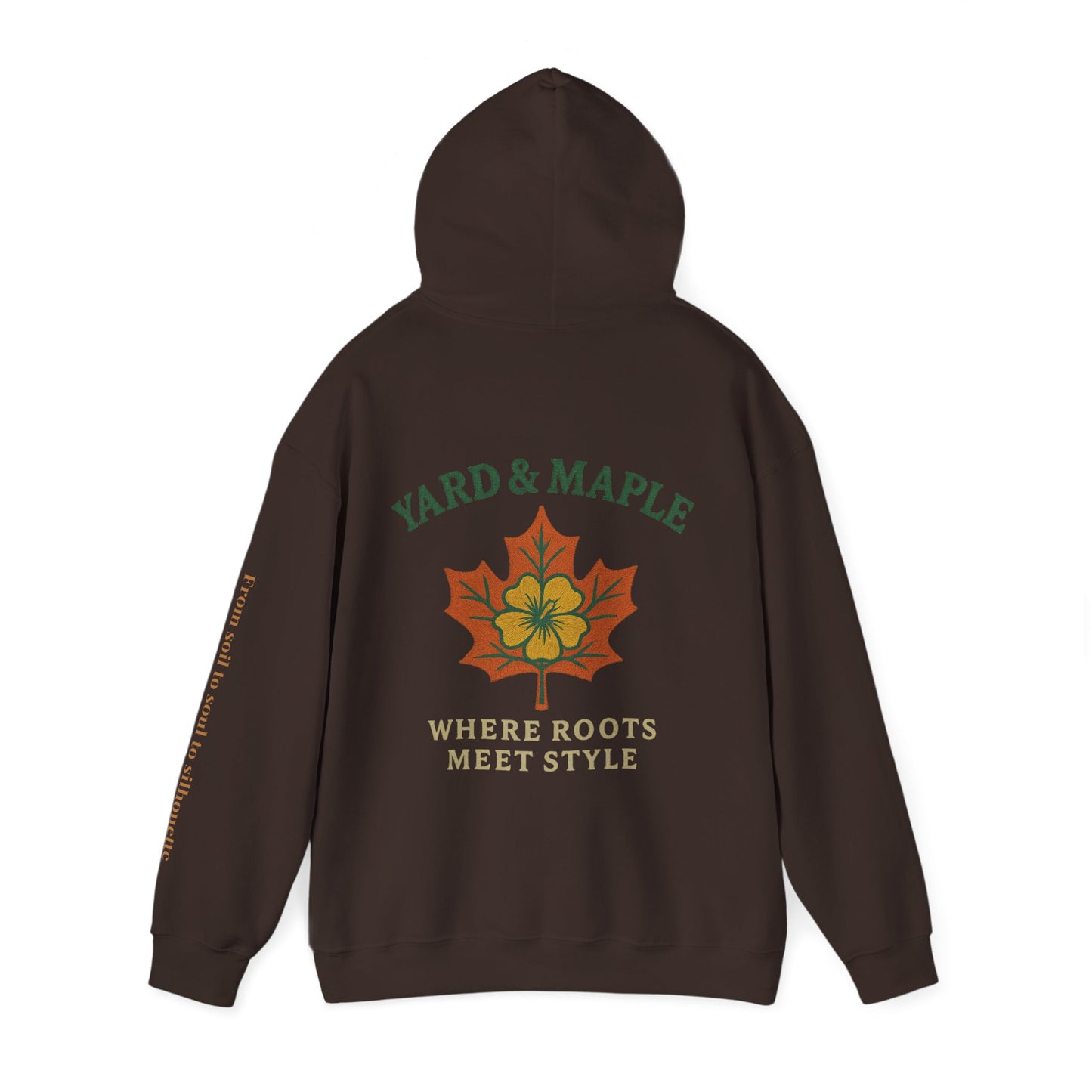 Maple Leaf & Hibiscus Hoodie, Cozy Fall Sweatshirt, Unisex Pullover for Nature Lovers, Perfect Gift for Thanksgiving, Unique Casual Wear