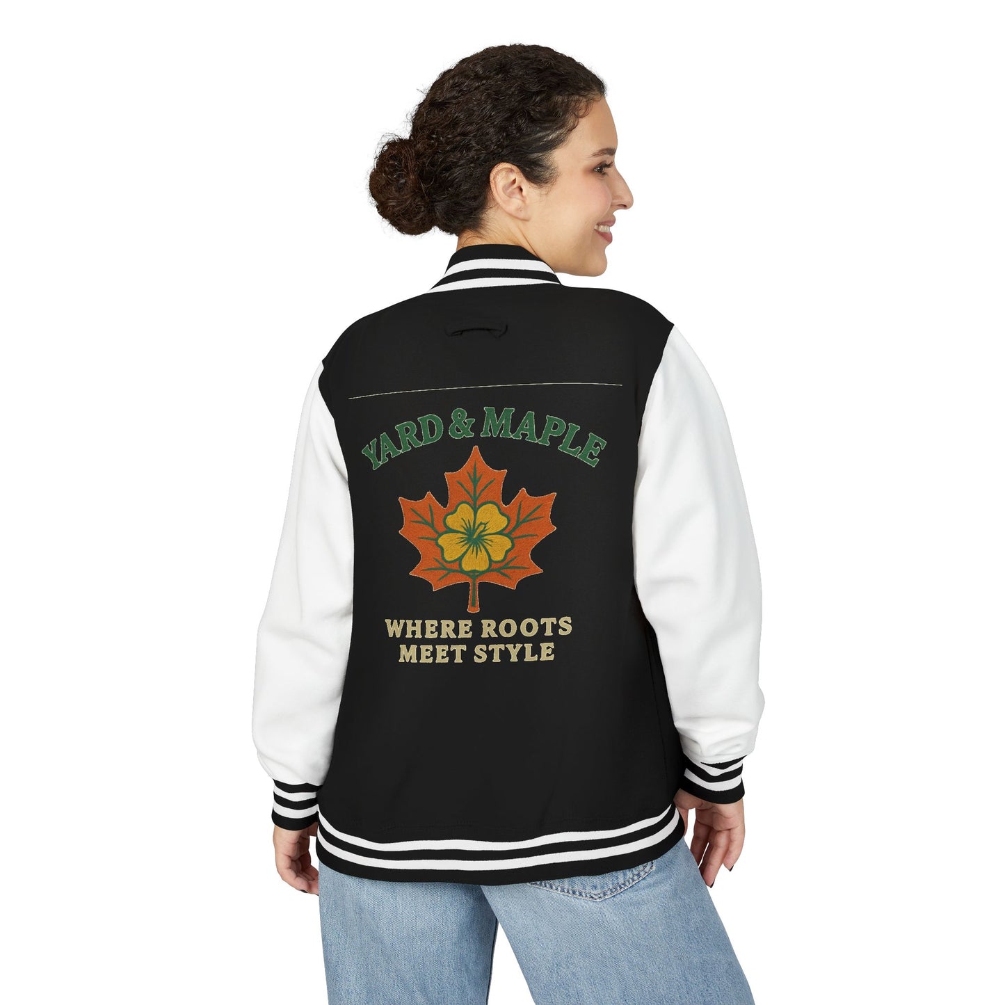 Unisex Heavyweight Letterman Jacket with Oak Leaf Design, Stylish Sports Jacket, Gift for College Students, Casual Attire, Fall [...]