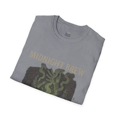 Midnight Brew Unisex T-Shirt, Witchy Tee, Halloween Apparel, Casual Wear, Fun Gift, Cozy Essentials