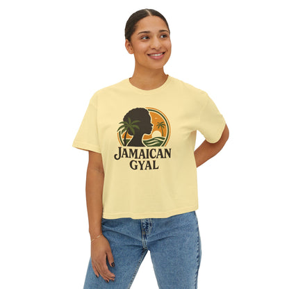 Jamaican Gyal Women's Boxy Tee - Retro Style T-Shirt, Casual Wear, Summer Top, Gift for Her, Vacation Essential