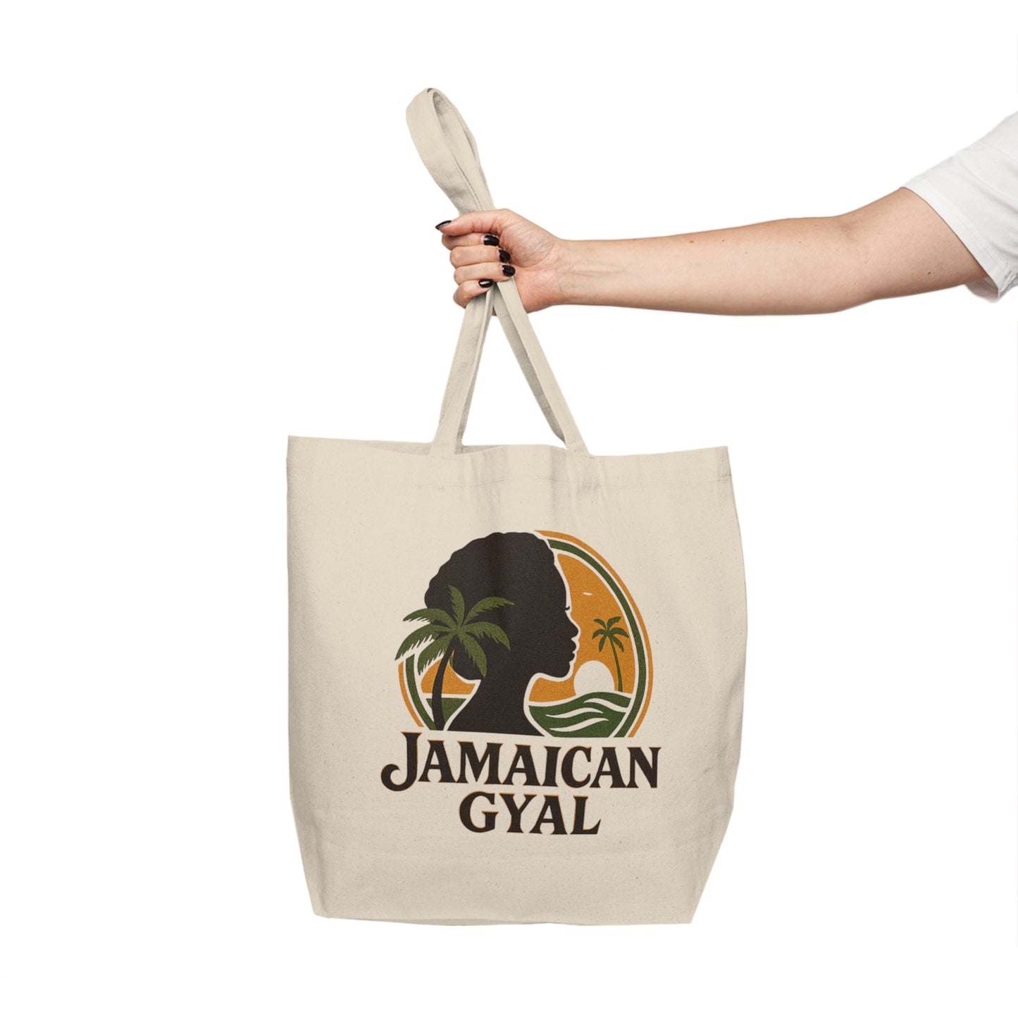 Jamaican Gyal Canvas Shopping Tote | Eco-Friendly Bag, Beach Essential, Gift for Her, Summer Tote, Travel Organizer