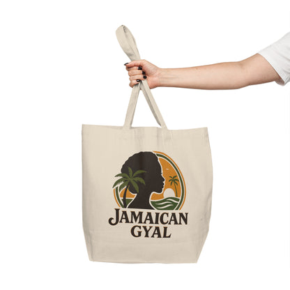 Jamaican Gyal Canvas Shopping Tote | Eco-Friendly Bag, Beach Essential, Gift for Her, Summer Tote, Travel Organizer