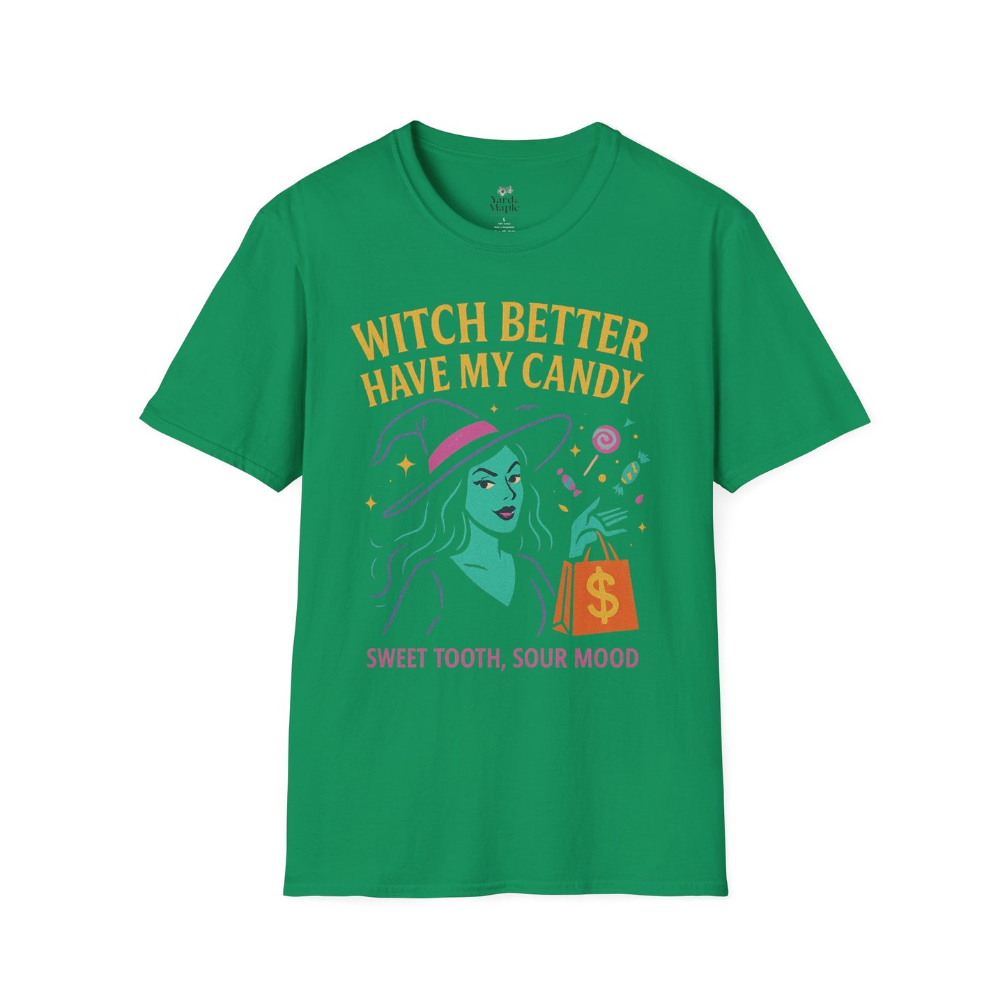 Witchy Candy T-Shirt, Halloween Apparel, Funny Halloween Shirt, Unisex Graphic Tee, Sweet Tooth Gift, Witch Costume Top