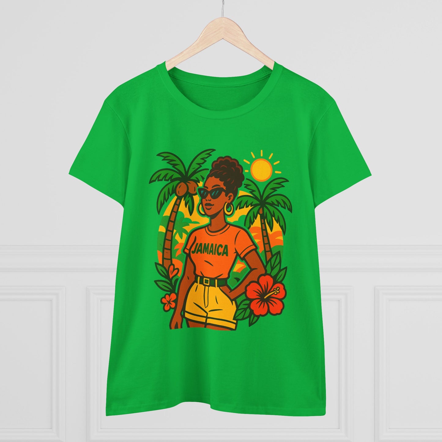 Tropical Vibes Tee, Jamaica Graphic Shirt, Summer Fashion, Vacation Wear, Beach Outfit, Gift for Her