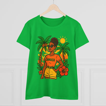 Tropical Vibes Tee, Jamaica Graphic Shirt, Summer Fashion, Vacation Wear, Beach Outfit, Gift for Her