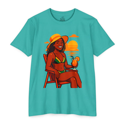 Summer Vibes T-Shirt, Beachwear, Vacation Tee, Casual Shirt, Gift for Her, Tropical Graphic T-shirt
