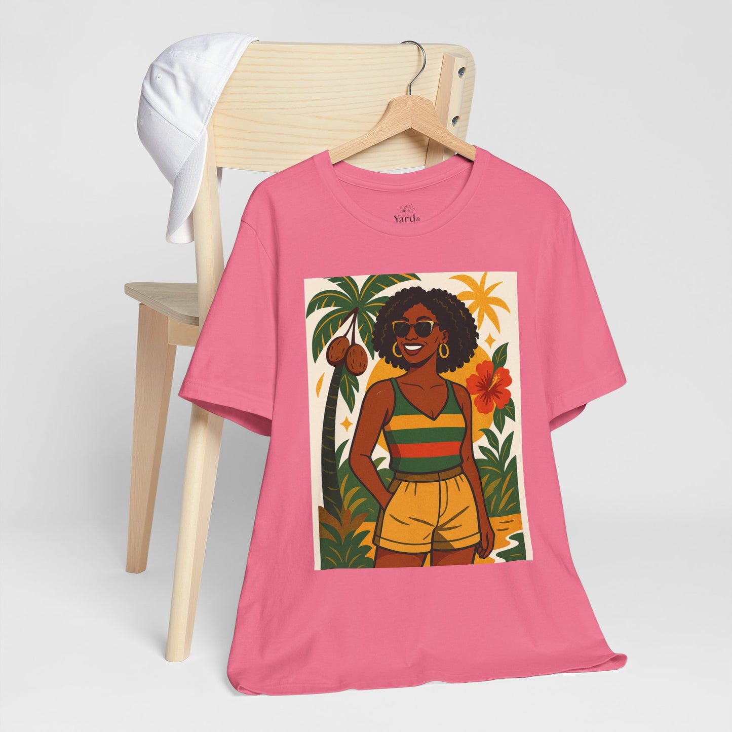 Tropical Graphic Tee for Summer Vibes, Beach Wear, Vacation Style, Graphic T-Shirt for Women, Summer Gift, Casual Outfit