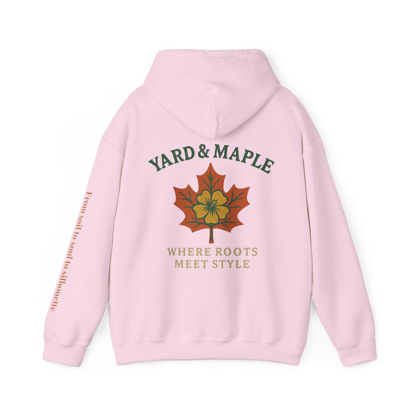 Maple Leaf & Hibiscus Hoodie, Cozy Fall Sweatshirt, Unisex Pullover for Nature Lovers, Perfect Gift for Thanksgiving, Unique Casual Wear