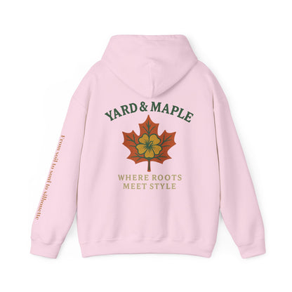 Maple Leaf & Hibiscus Hoodie, Cozy Fall Sweatshirt, Unisex Pullover for Nature Lovers, Perfect Gift for Thanksgiving, Unique Casual Wear