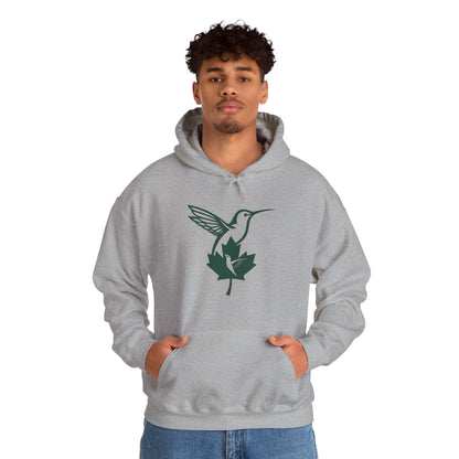 Hummingbird & Maple Leaf Hoodie — Nature-Inspired Cozy Pullover